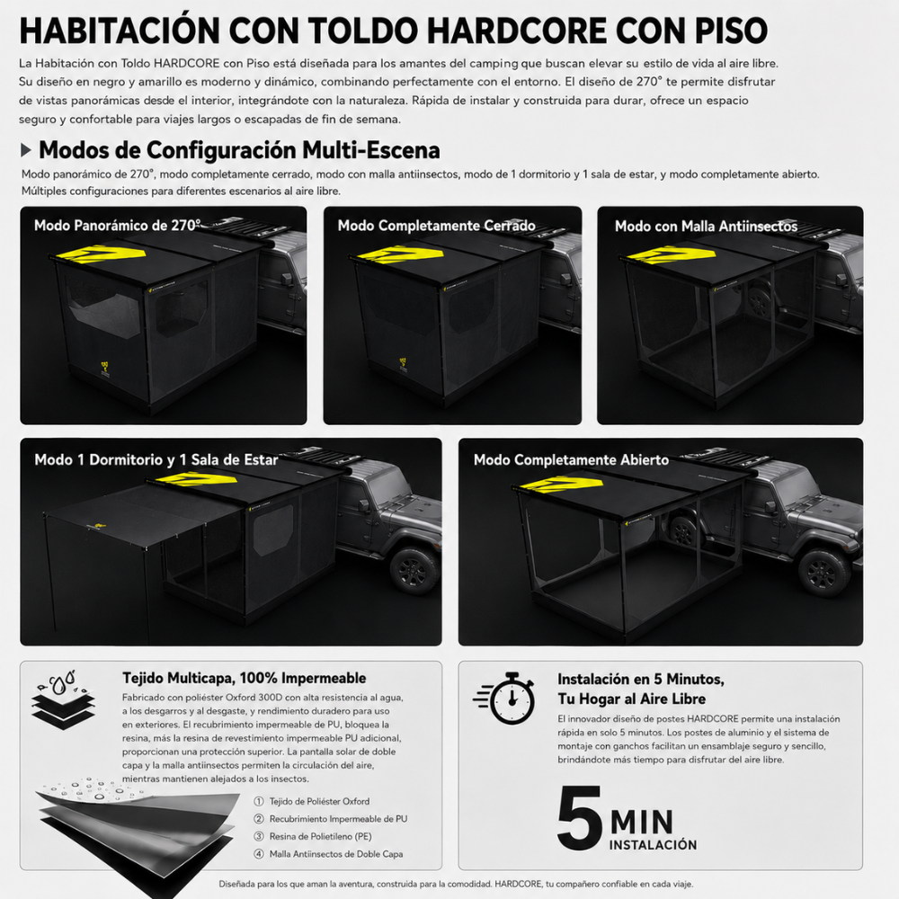 PAREDES CON PISO PARA TOLDO CON LUZ - Vista 6